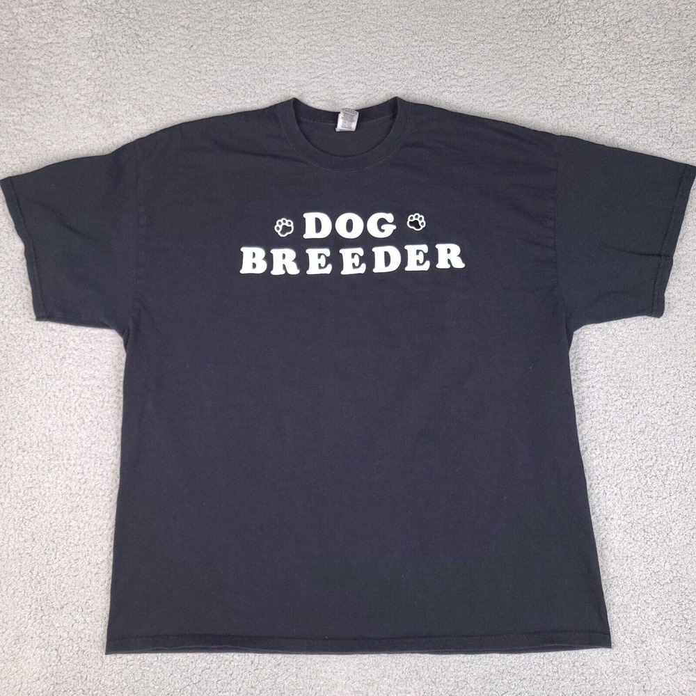 Dog Breeder‎ T-Shirt Mens XXL Black Short Sleeve Cotton Paws